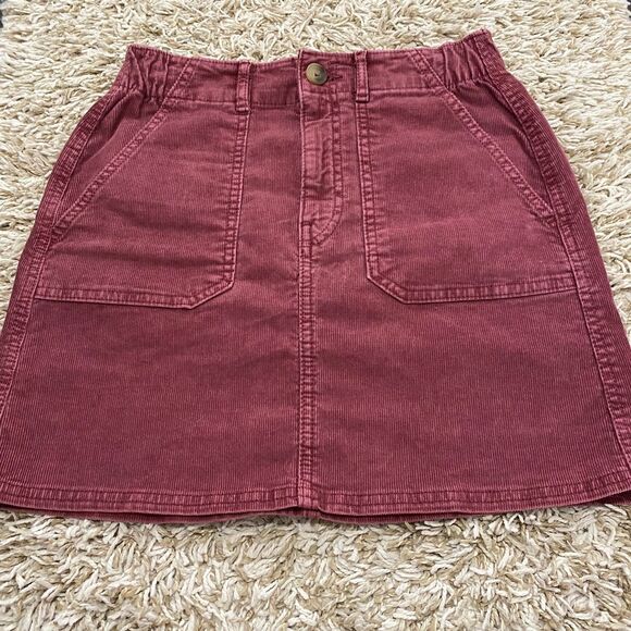 American Eagle Outfitters Dresses & Skirts - American Eagle Outfitters Corduroy Hi-Rise A-Line Mini Skirt Red Size 0 Long NWT